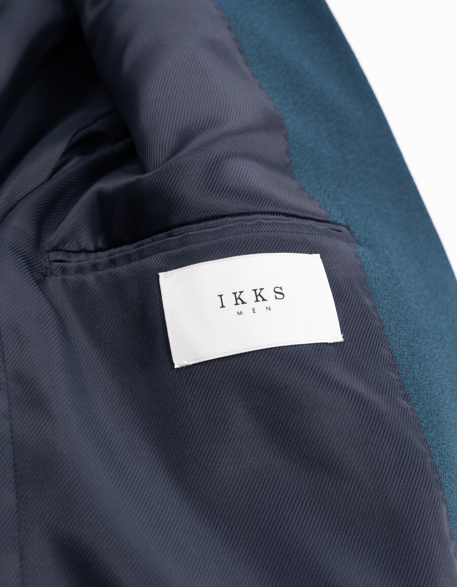 chaqueta de traje azul semi lisa para hombre