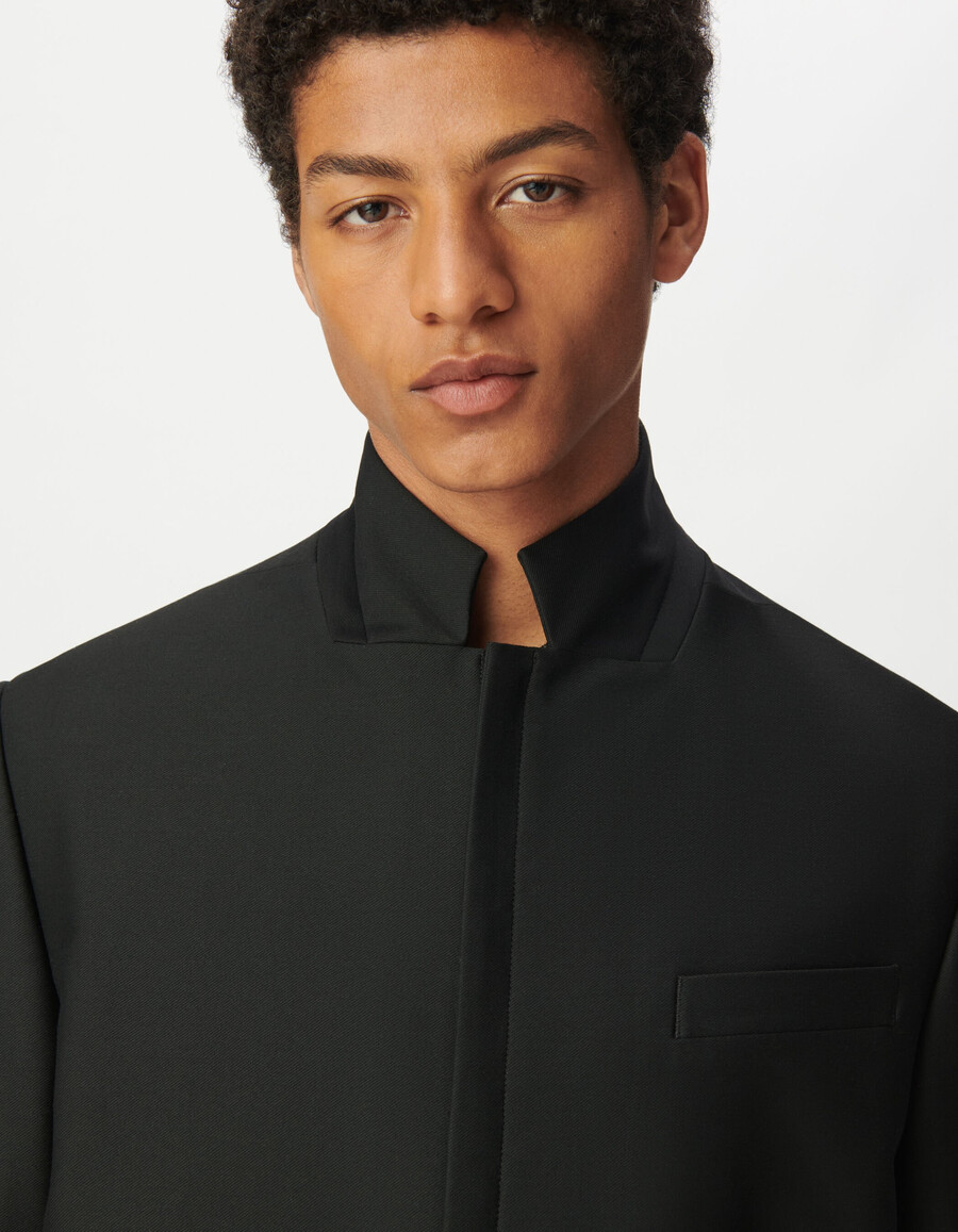 chaqueta de traje negra con cremallera ultra mobility para hombre