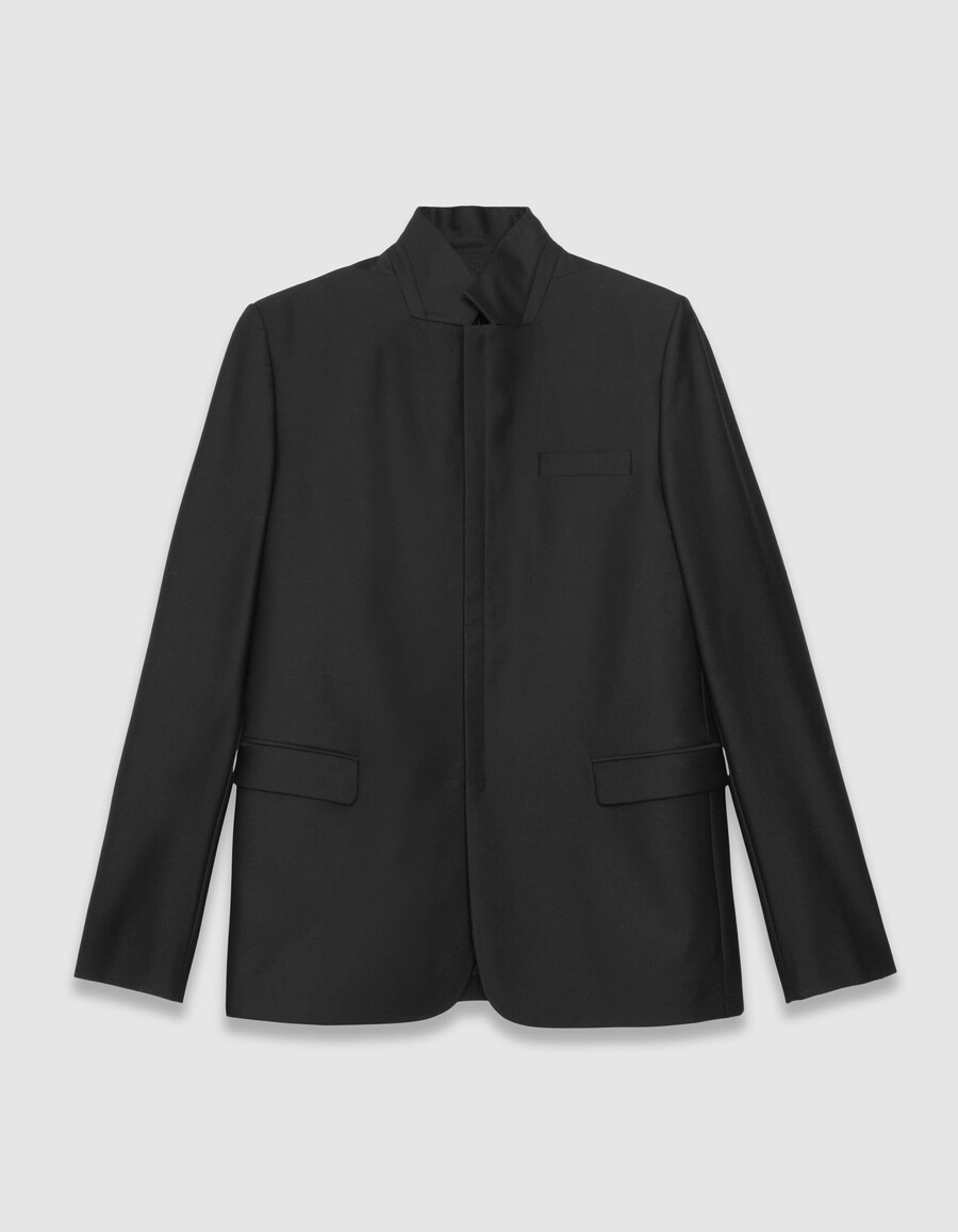 chaqueta de traje negra con cremallera ultra mobility para hombre