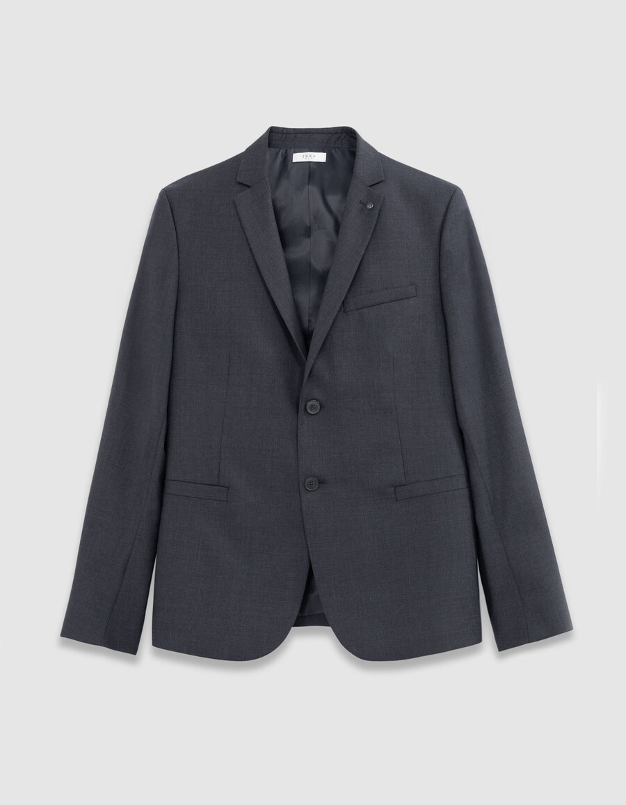 chaqueta de traje de lana pura azul marino para hombre