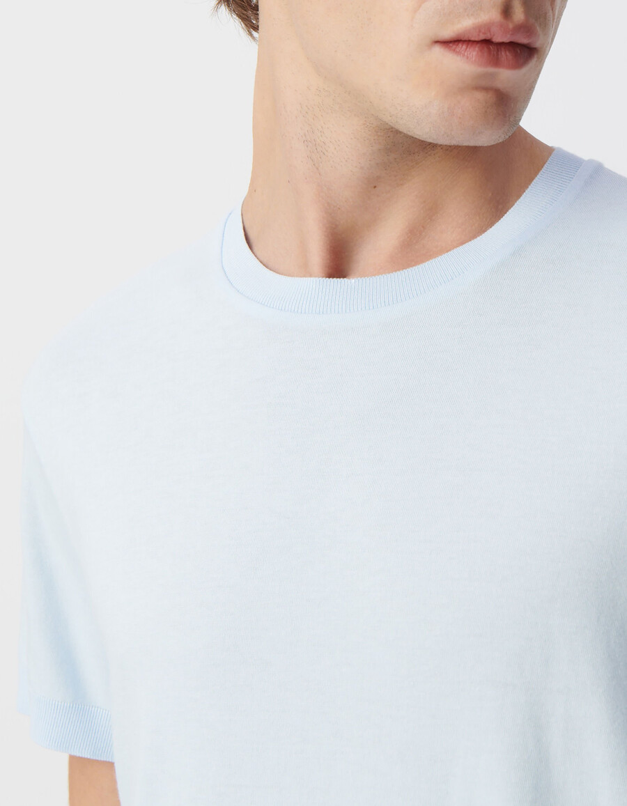 camiseta de cuello redondo de algodón modal sky para hombre