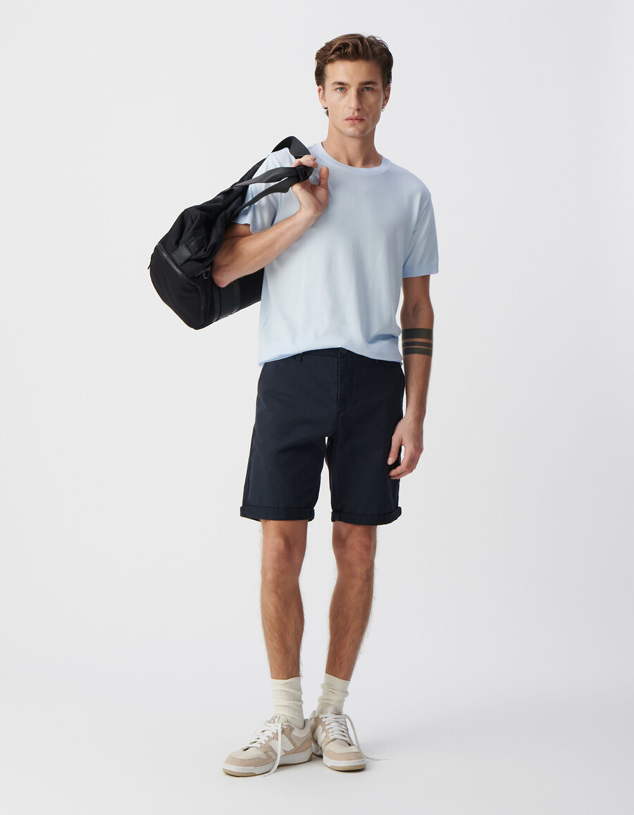 camiseta de cuello redondo de algodón modal sky para hombre