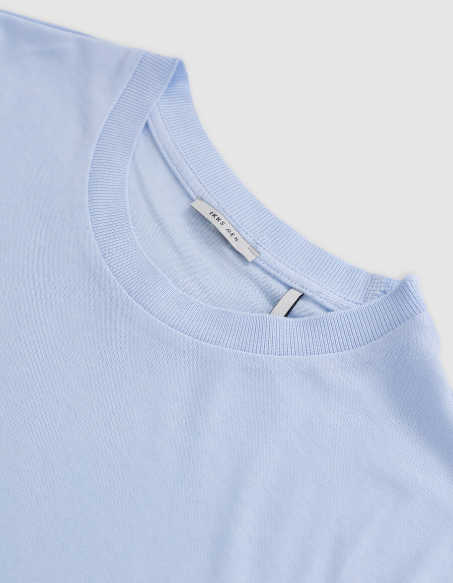 camiseta de cuello redondo de algodón modal sky para hombre