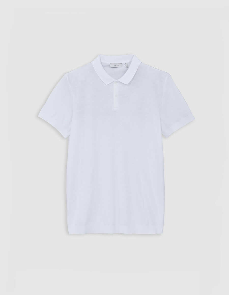 polo blanco de algodón modal para hombre