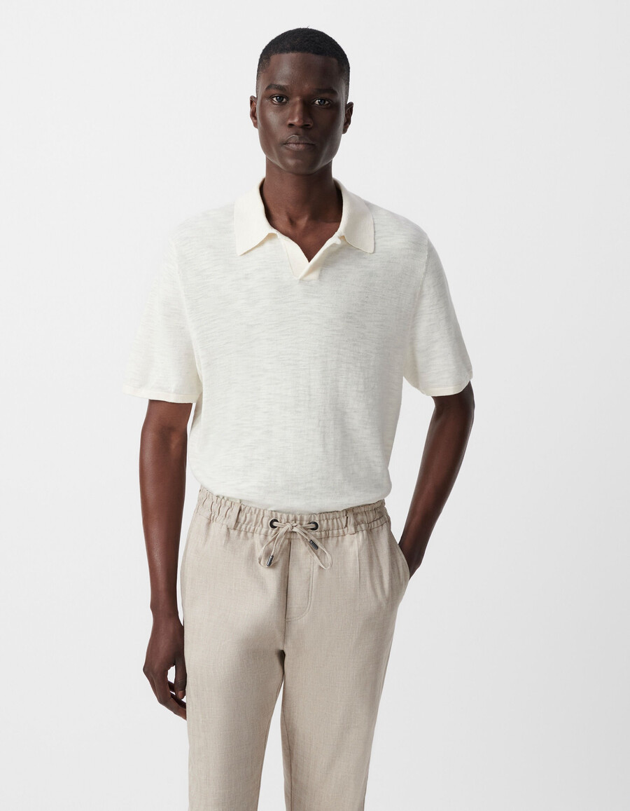 polo de punto flameado chalk para hombre