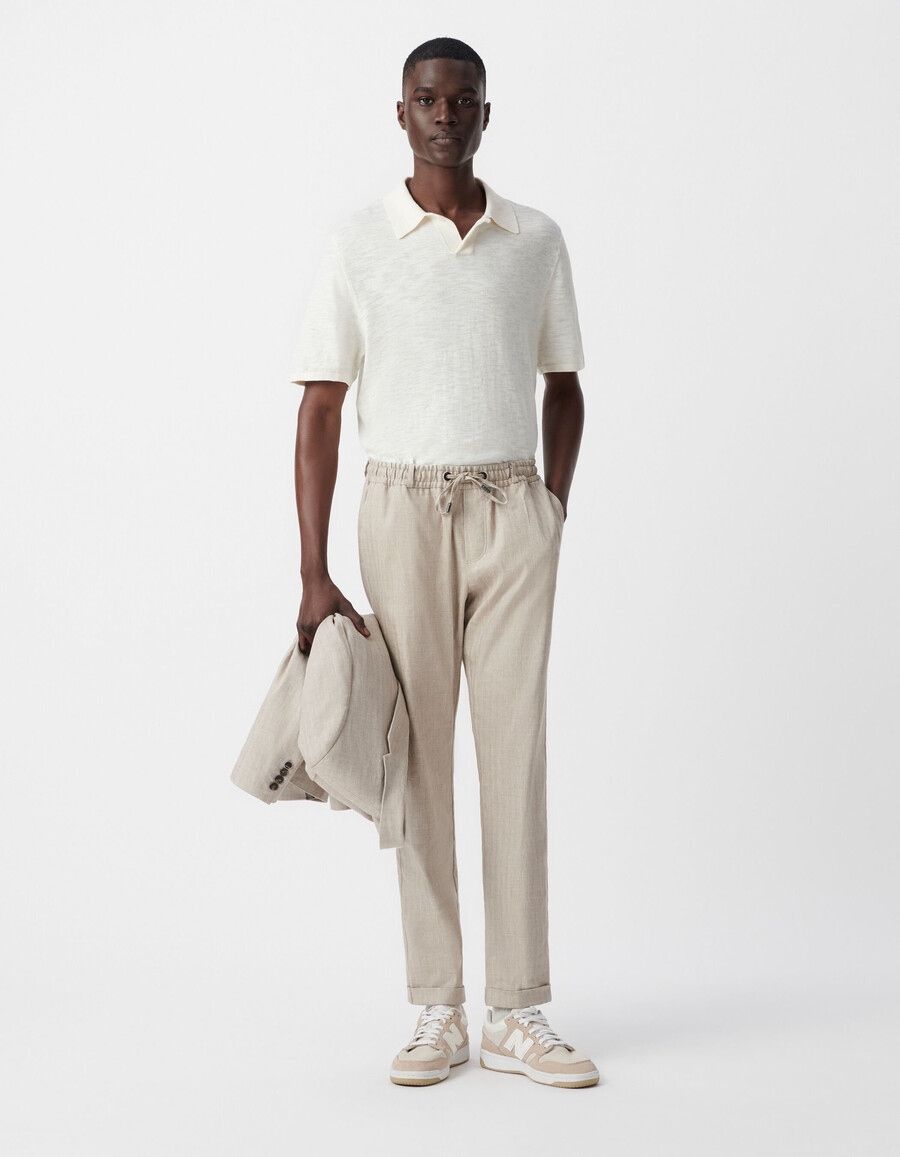 polo de punto flameado chalk para hombre