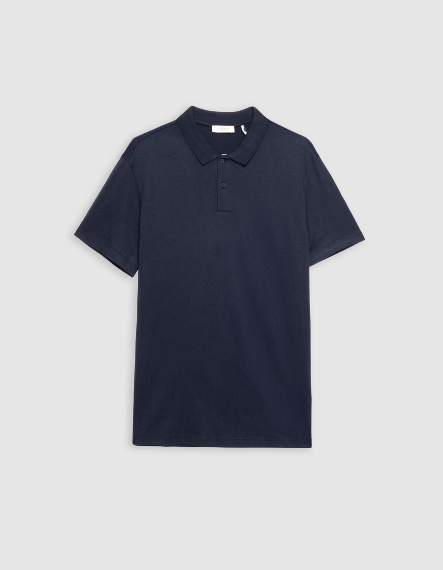polo de algodón modal azul para hombre