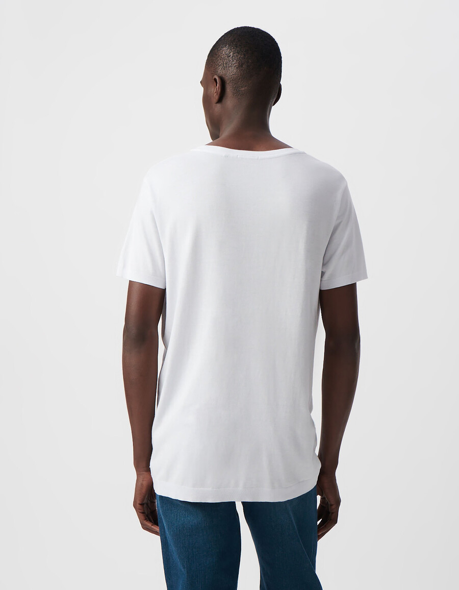 camiseta blanca de algodón modal para hombre