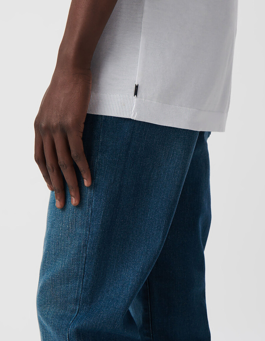 camiseta blanca de algodón modal para hombre