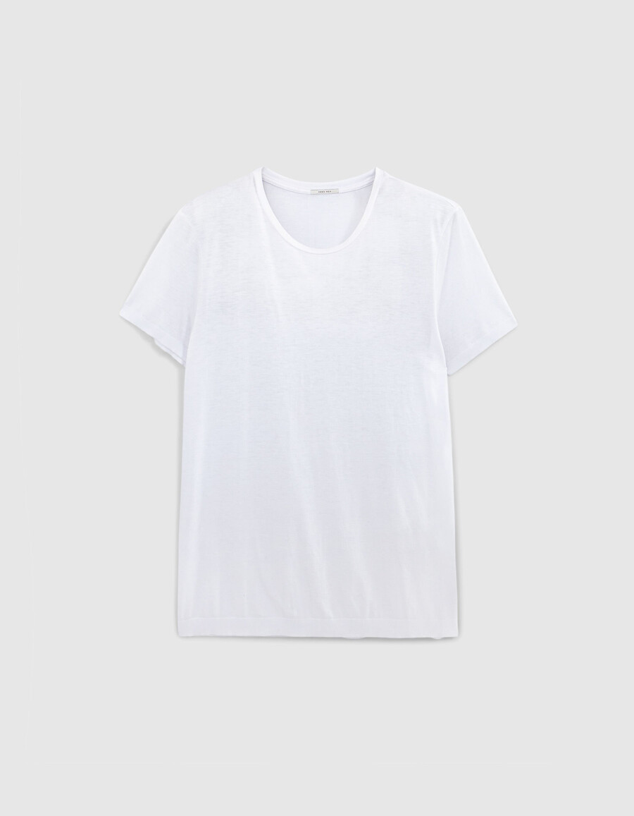 camiseta blanca de algodón modal para hombre