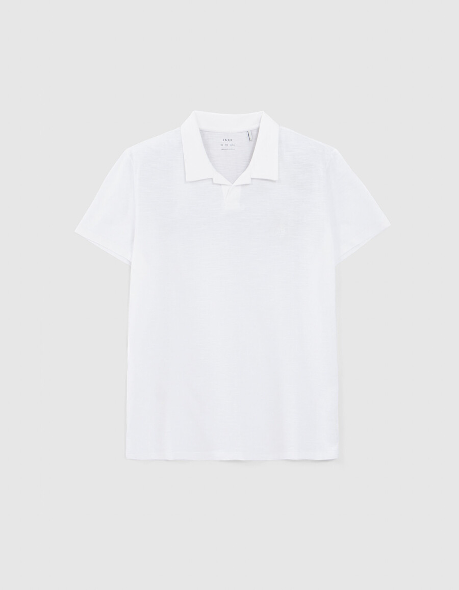 camiseta básica blanca de algodón orgánico flameado para hombre