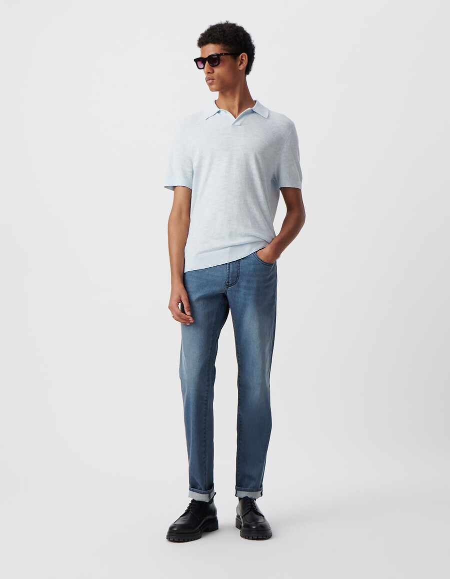 polo de punto sky light para hombre