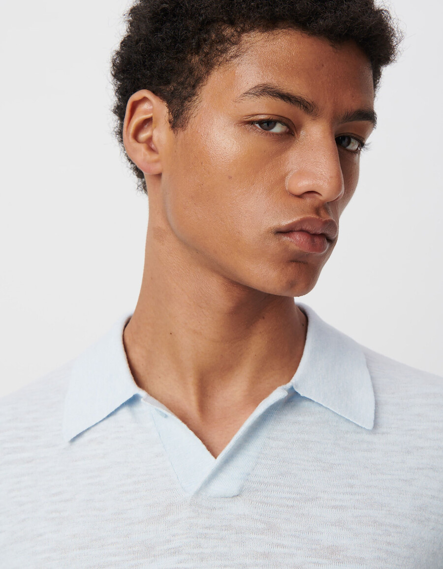 polo de punto sky light para hombre