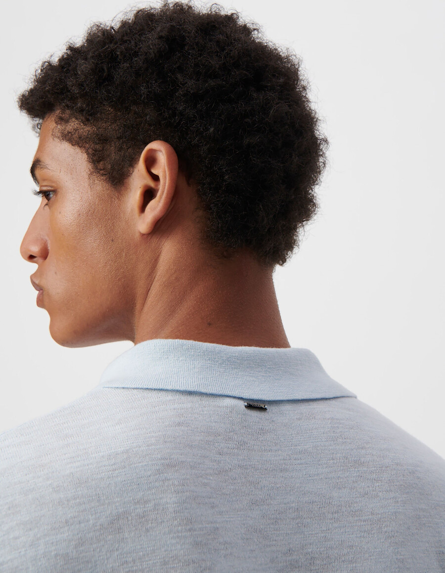 polo de punto sky light para hombre
