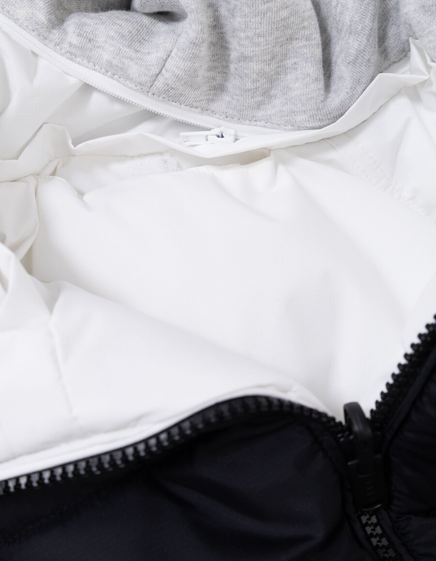chaqueta acolchada reversible para niño con capucha desmontable