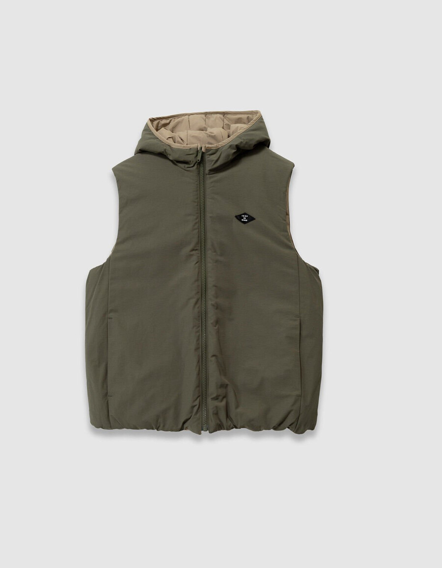 parka caqui 3 en 1 y chaqueta acolchada reversible para niño