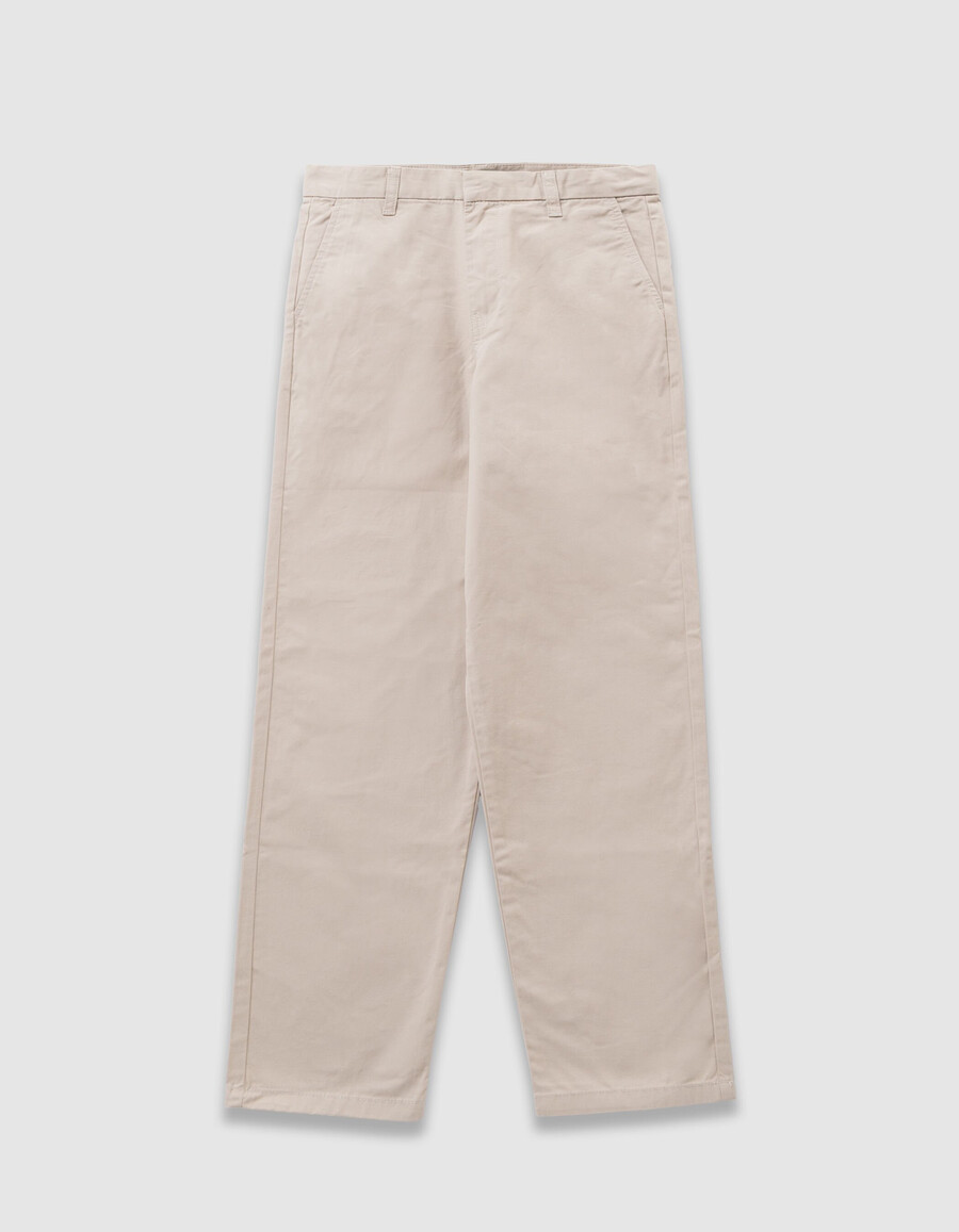pantalones chinos holgados beige para niño