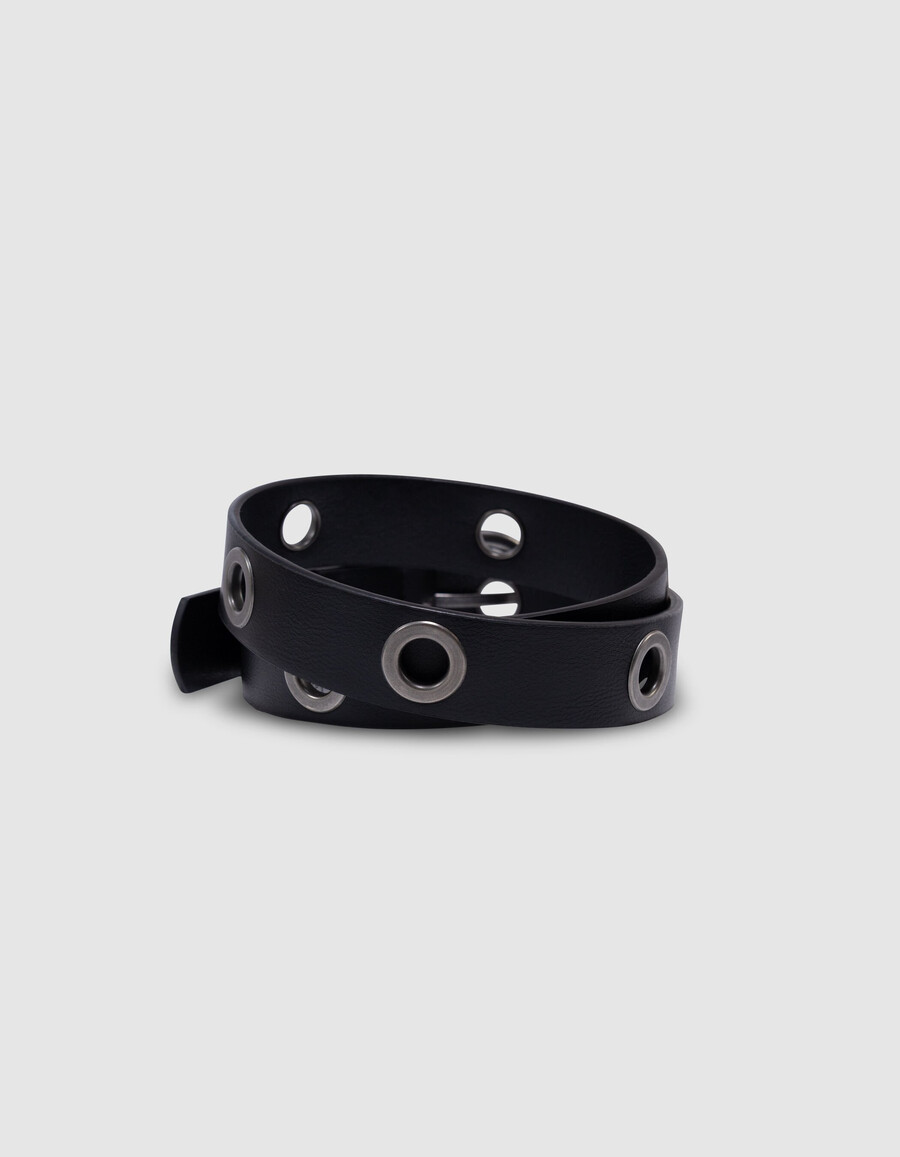 cinturón negro para niña con ojales xl