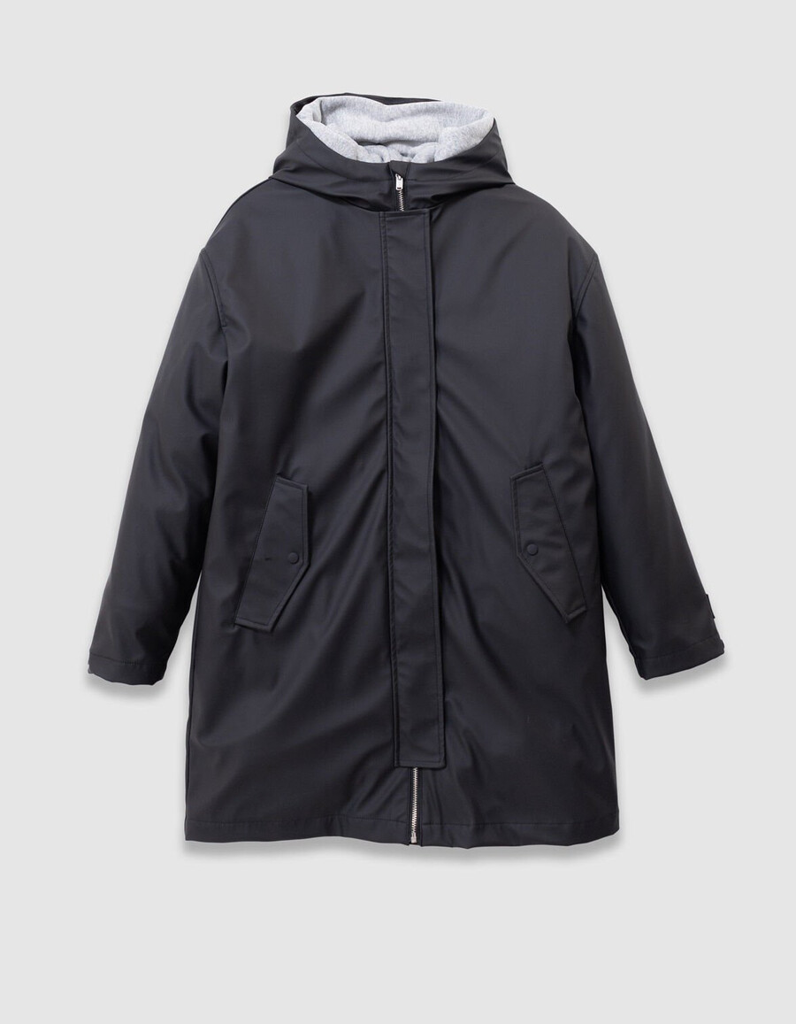 parka negra 3 en 1 y chaqueta acolchada con forro de piel
