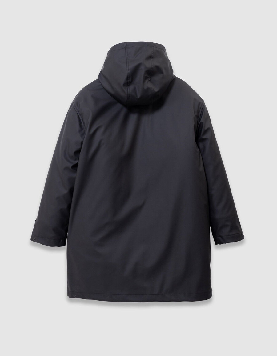 parka negra 3 en 1 y chaqueta acolchada con forro de piel