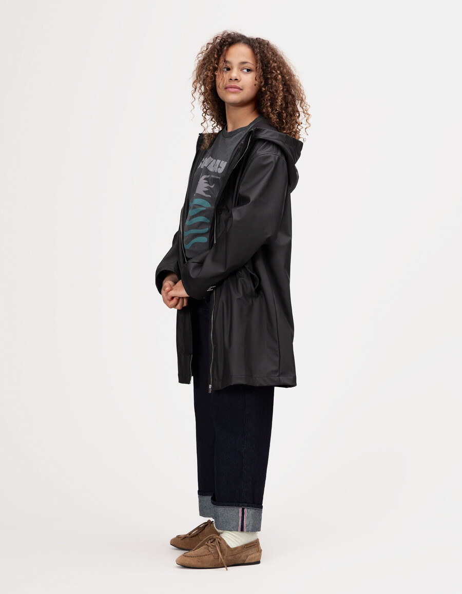 parka negra 3 en 1 y chaqueta acolchada con forro de piel