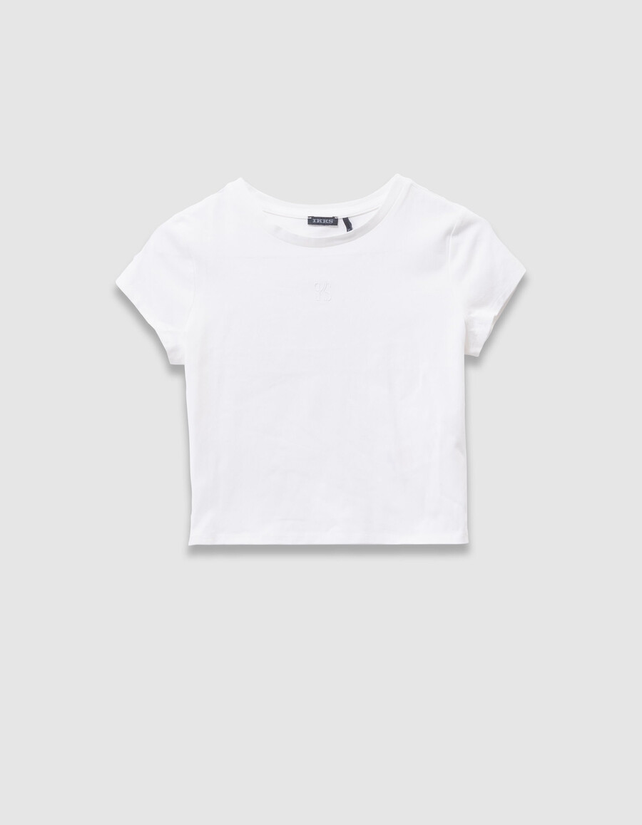 vestido midi negro 2 en 1 para niña y camiseta corta blanca