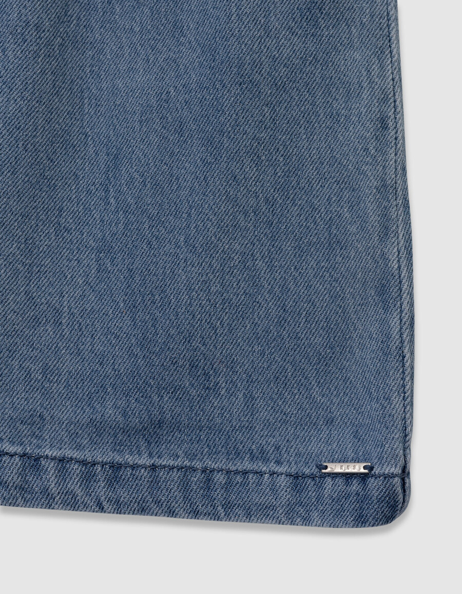 vestido estilo pichi de mezclilla azul para niña