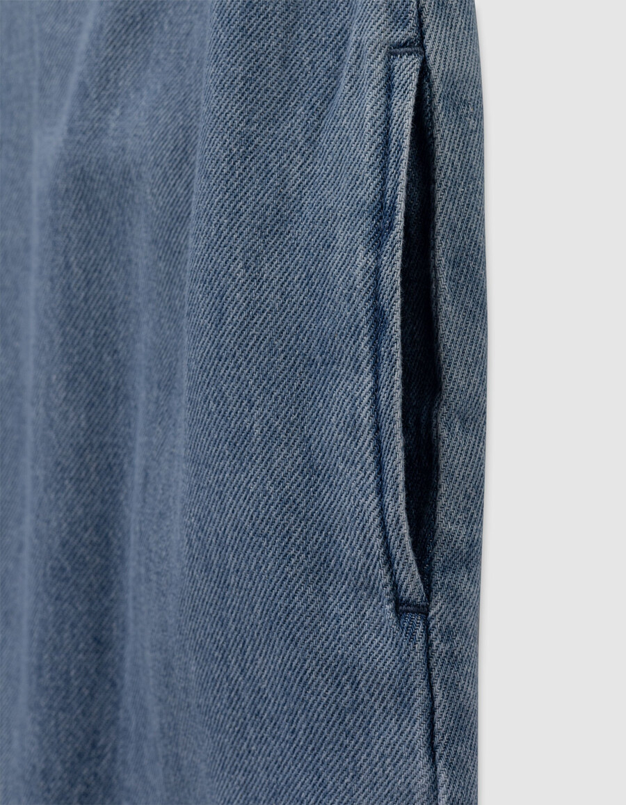 vestido estilo pichi de mezclilla azul para niña