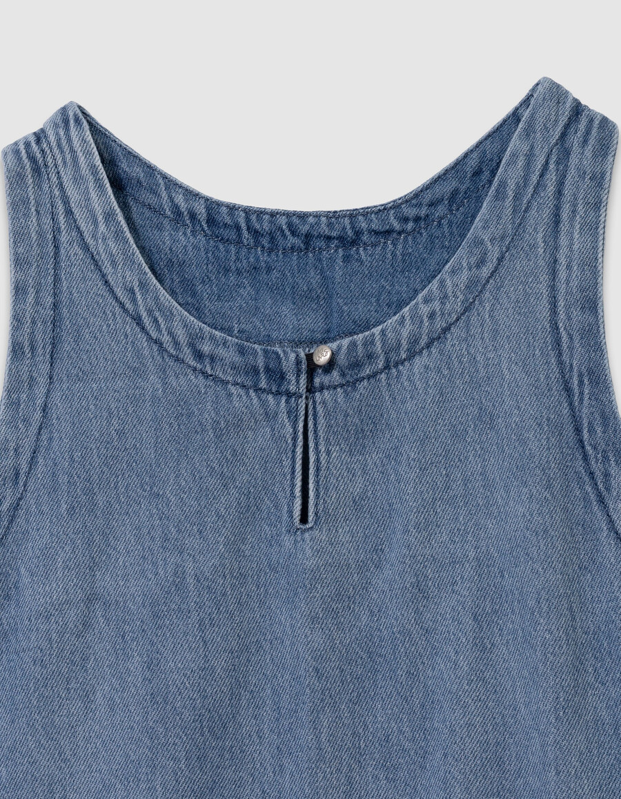 vestido estilo pichi de mezclilla azul para niña