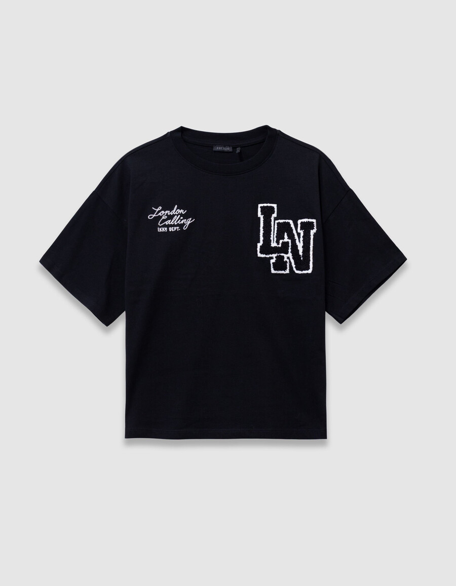 camiseta de rayas 2 en 1 para niñacamiseta negra de manga corta