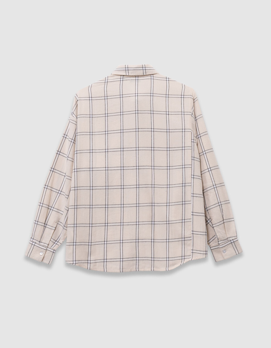 camisa de cuadros crudos y negros para niña