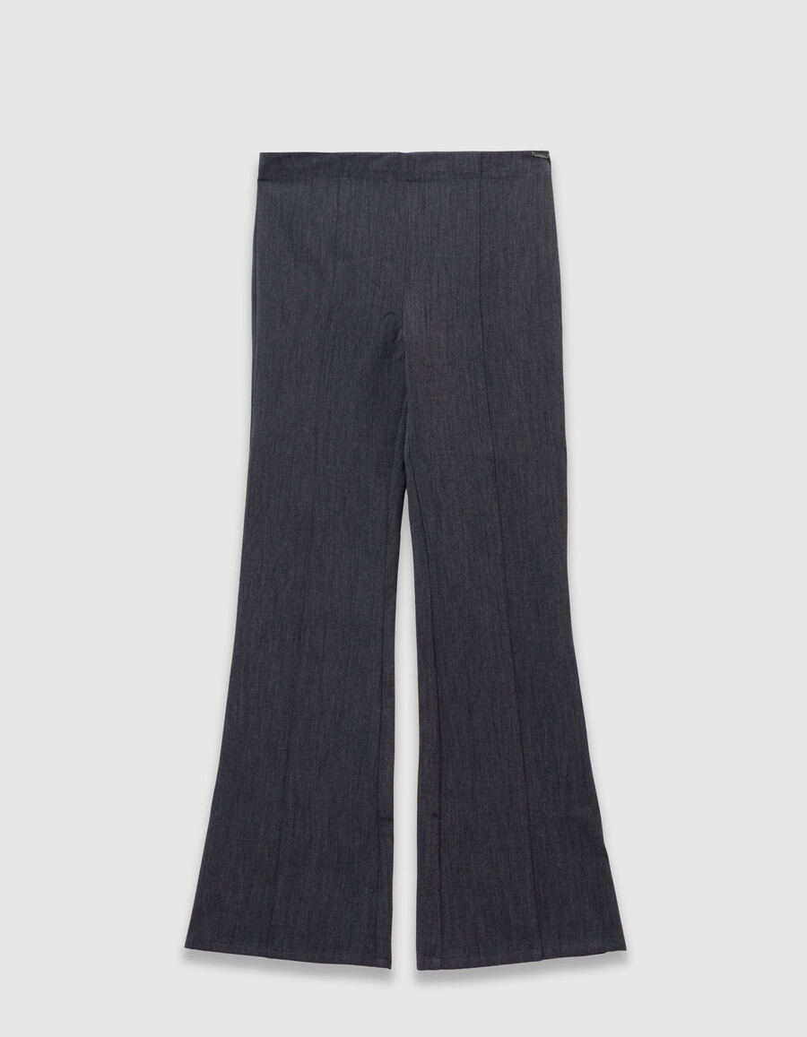 pantalón acampanado gris 2 en 1 para niña con falda extraíble