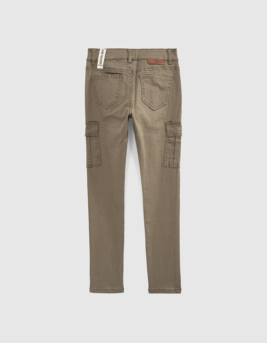 pantalones de combate de cintura alta color caqui para niña