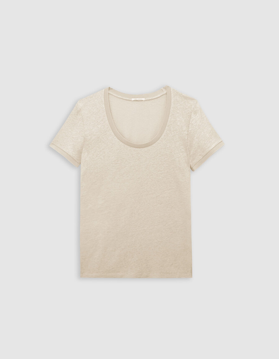 camiseta de manga corta beige iridiscente