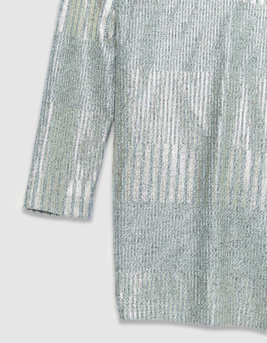camiseta de punto acanalado para mujer con nudo fijo en la espalda