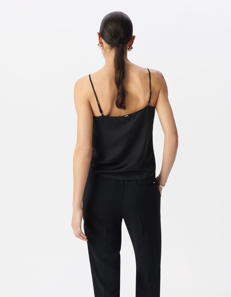 top de encaje negro fino esprit lingerie mujer