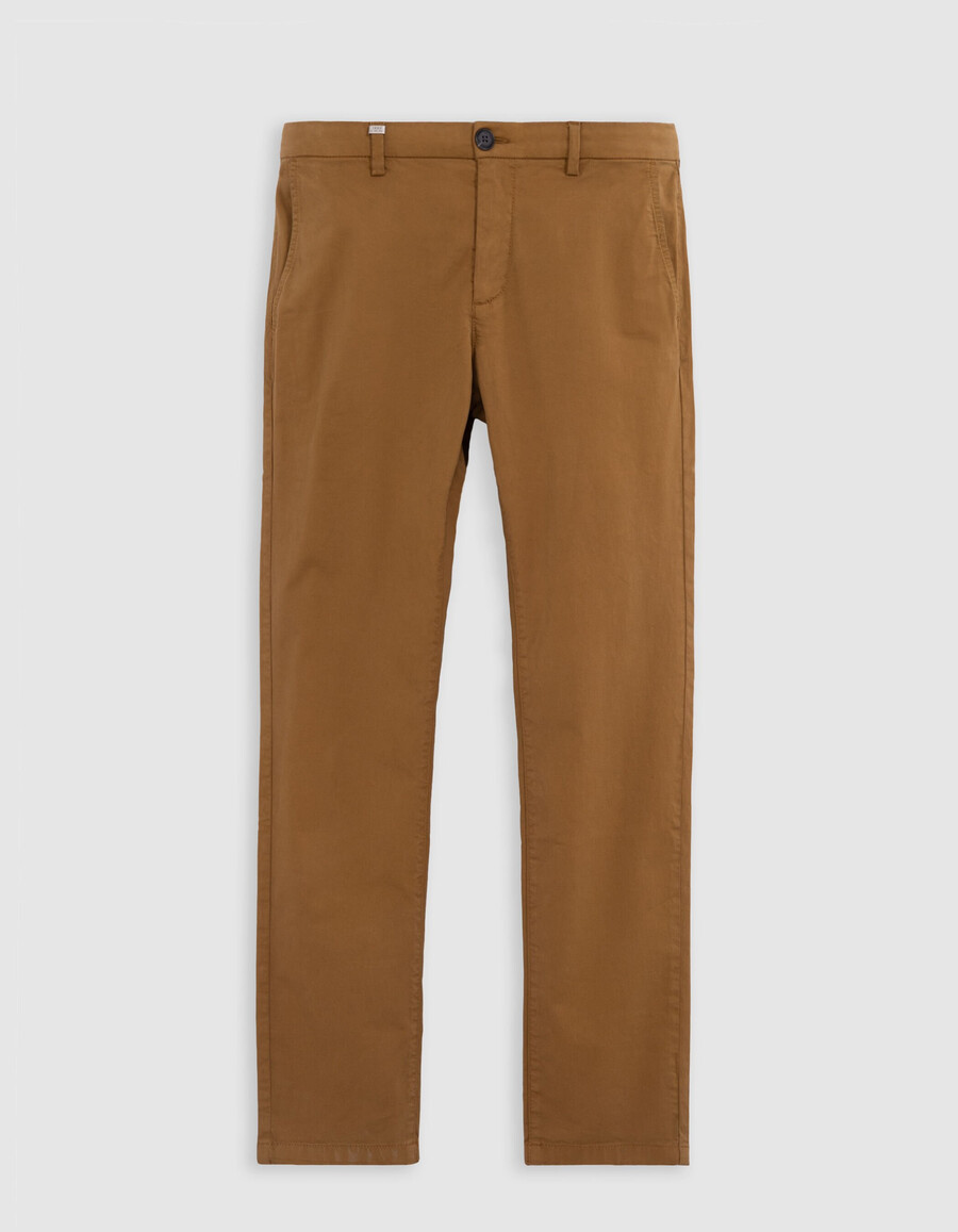 pantalones chinos ajustados color azafrán para hombre