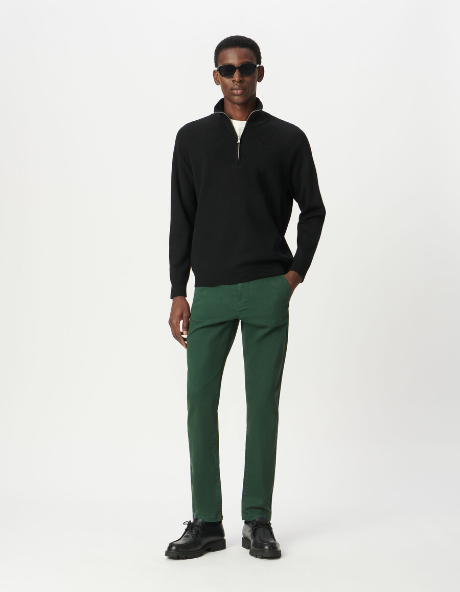 pantalones chinos ajustados verdes para hombre