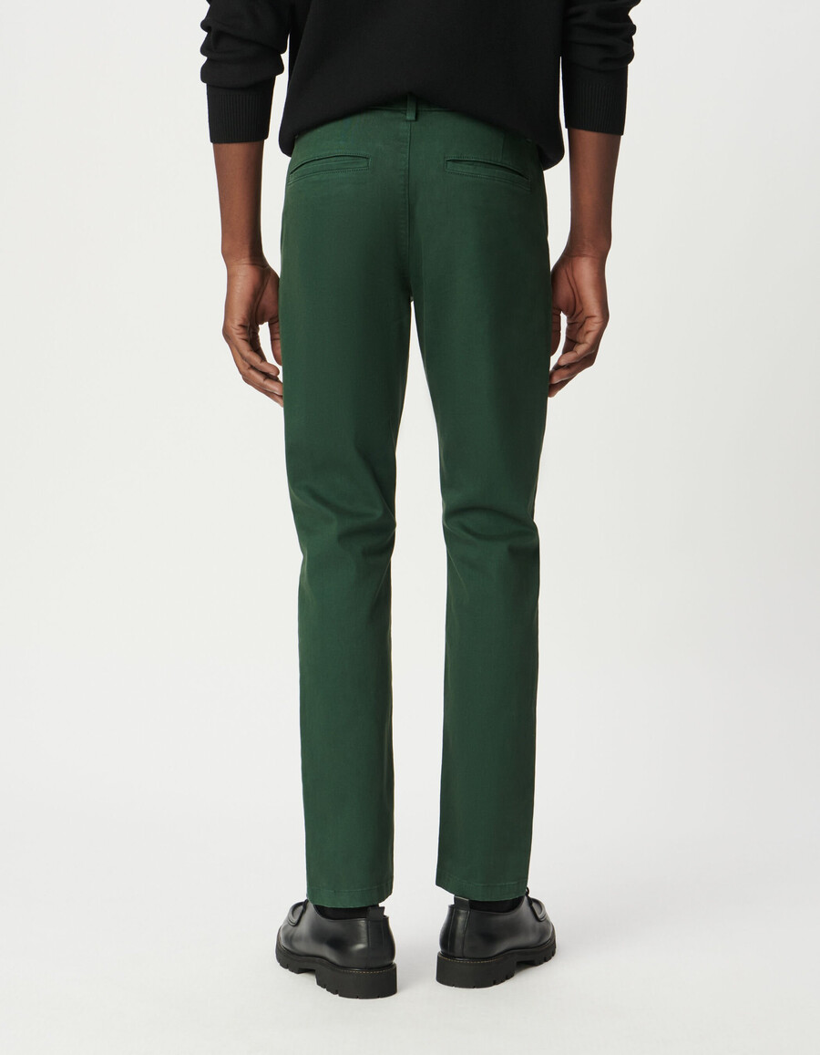 pantalones chinos ajustados verdes para hombre