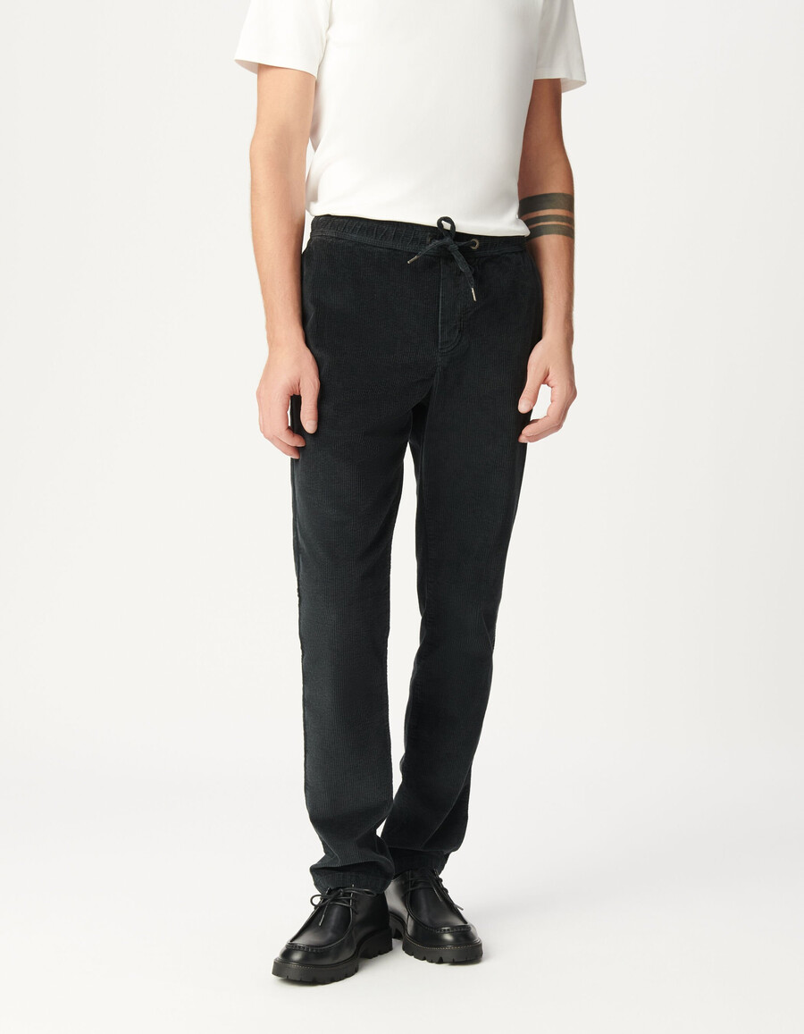 pantalones deportivos de pana gris para hombre