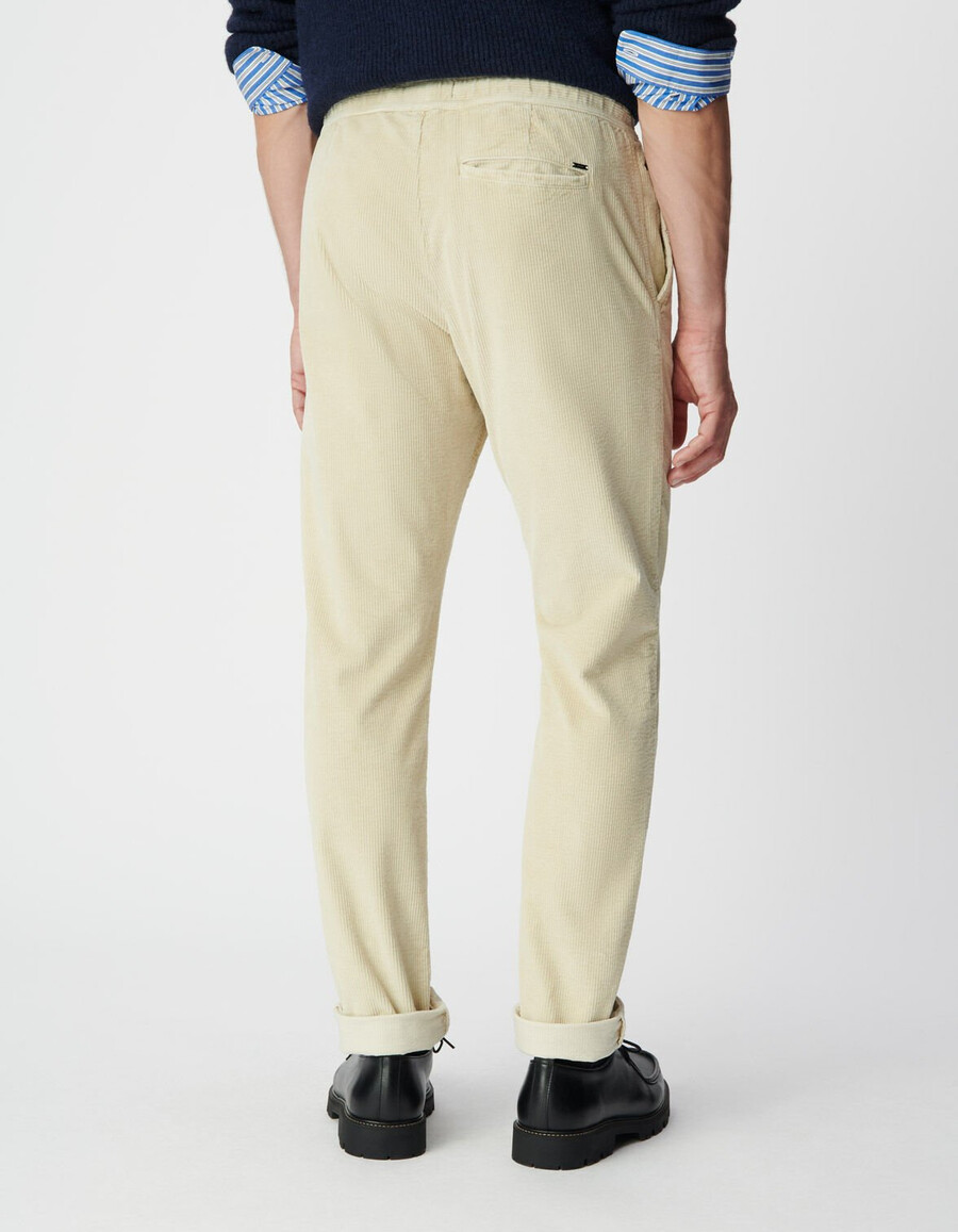pantalones deportivos de pana beige para hombre