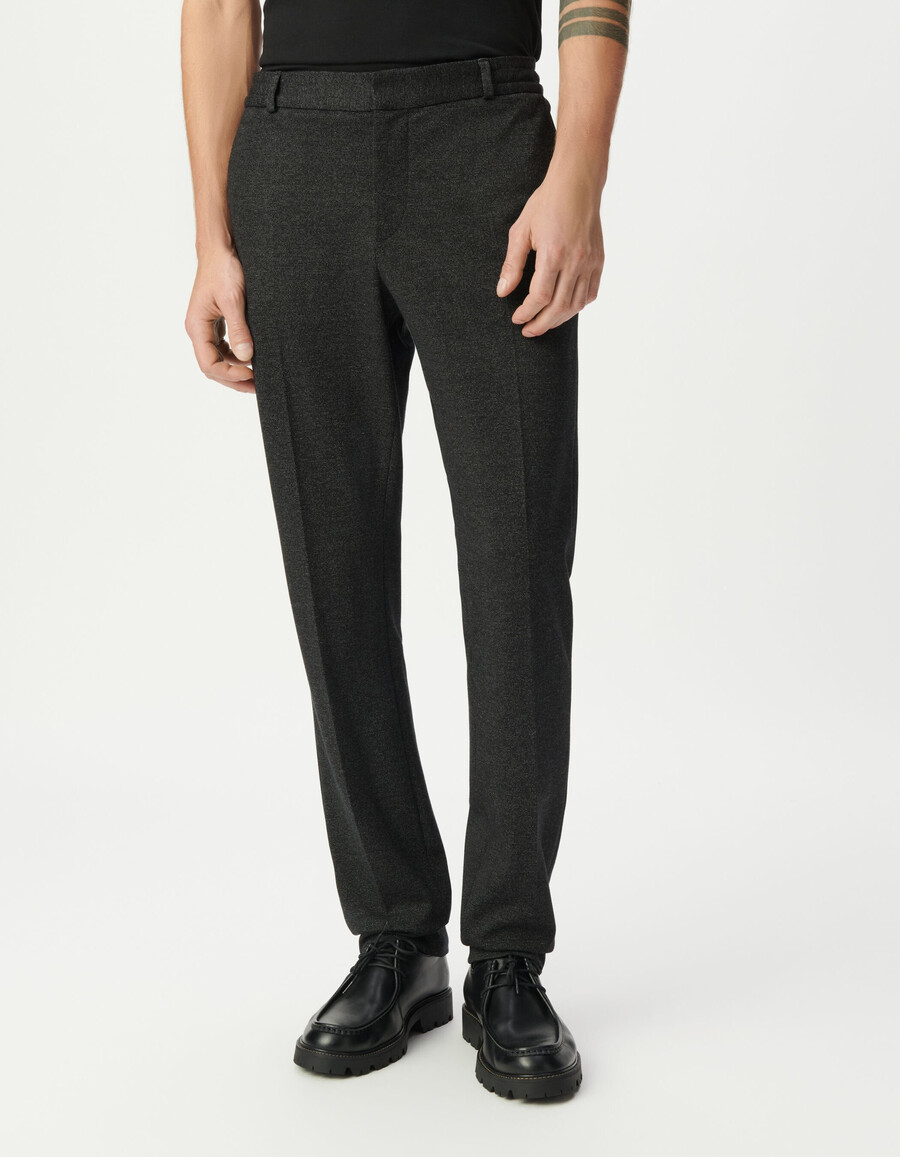 joggers ajustados de punto semiliso negros para hombre