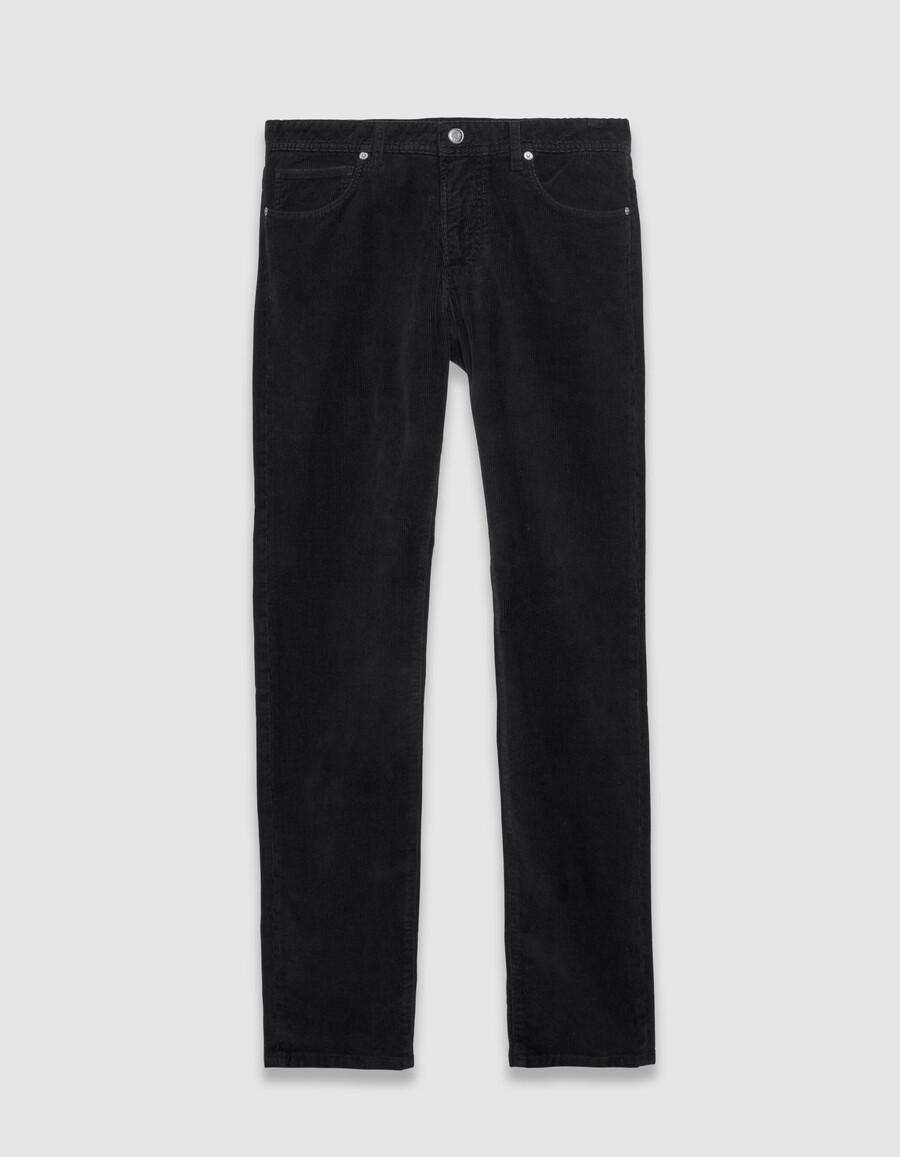 pantalones ajustados de pana negra para hombre