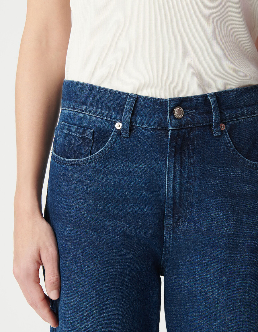 vaqueros boyfriend azules recortados para mujer
